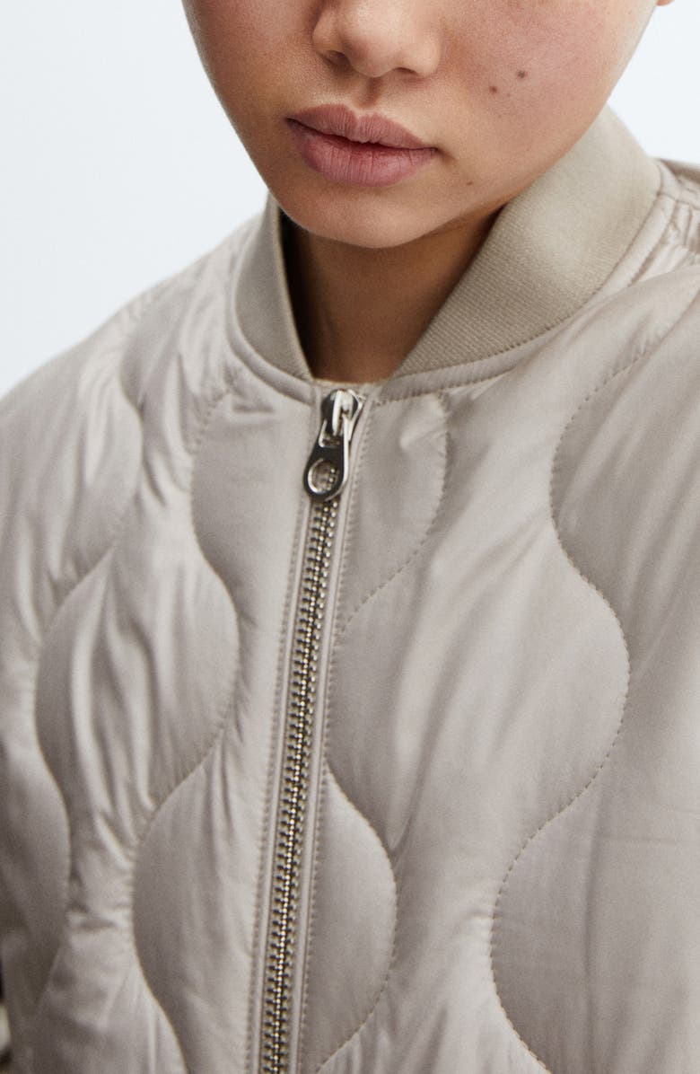 MANGO Water Repellent Quilted Coat, Alternate, color,