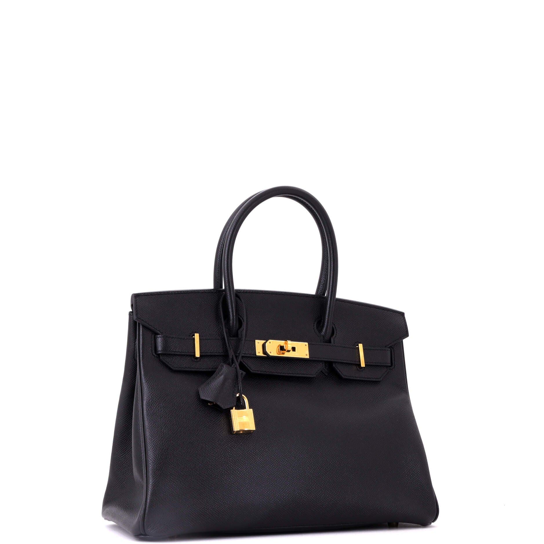 Birkin Handbag Black Epsom with Gold Hardware 30, Alternate, color, Black