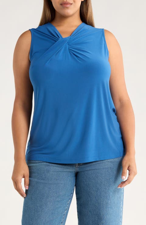 Drapey Sleeveless Shell Top (Plus)