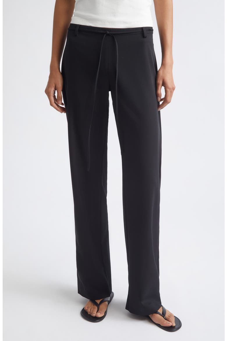 '90s Rouleau Minimal Wool Pants, Main, color, BLACK