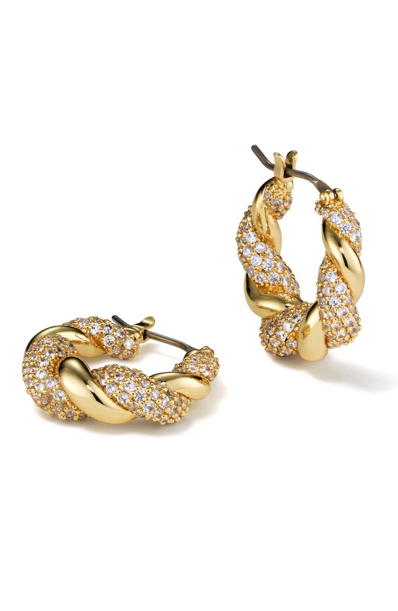 Ana Luisa Twisted Hoop Earrings - Paris Pave, Main, color, 