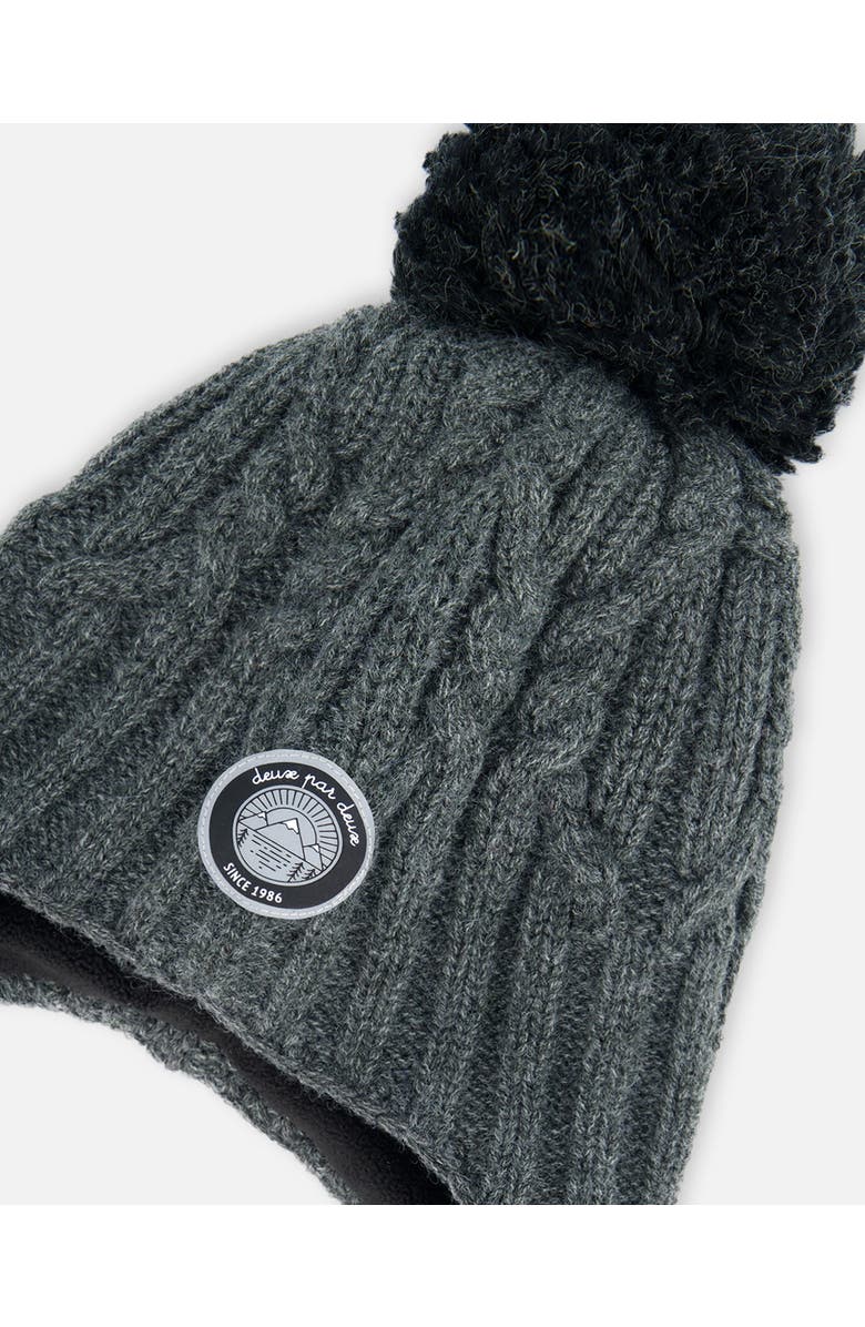 Deux par Deux Kids Unisex Peruvian Knit Hat Dark Gray, Alternate, color,