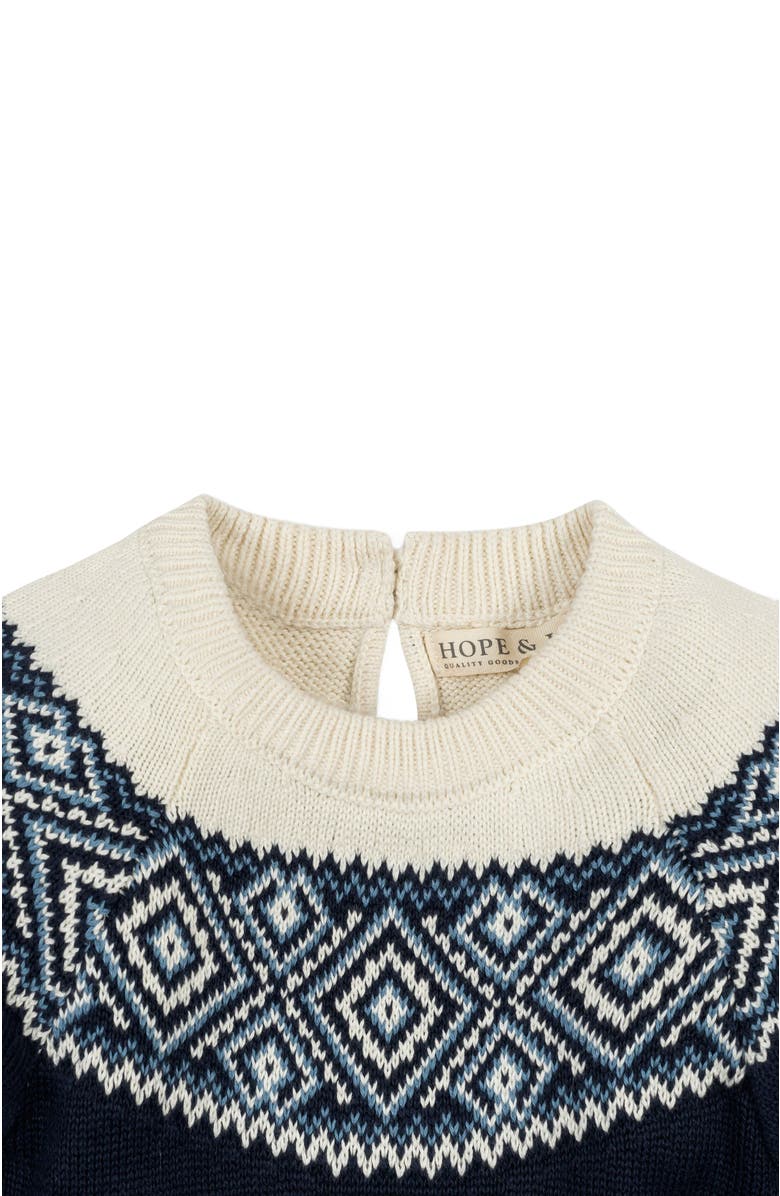 Hope & Henry Baby Girls' Organic Fair Isle Raglan Sweater Dress, Infant, Alternate, color, Ski Lodge Intarsia