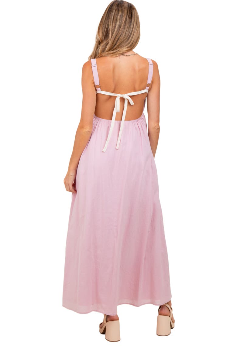 Sweetheart Neckline Open Back Maxi Dress, Alternate, color, Light Pink