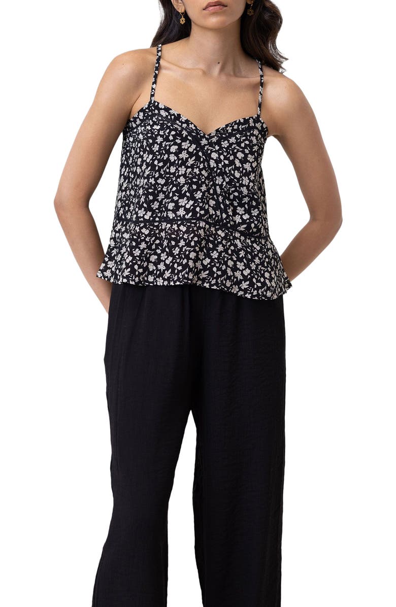 Reistor V-neck Camisole with Lace, Alternate, color, S26 / Monochrome Medley