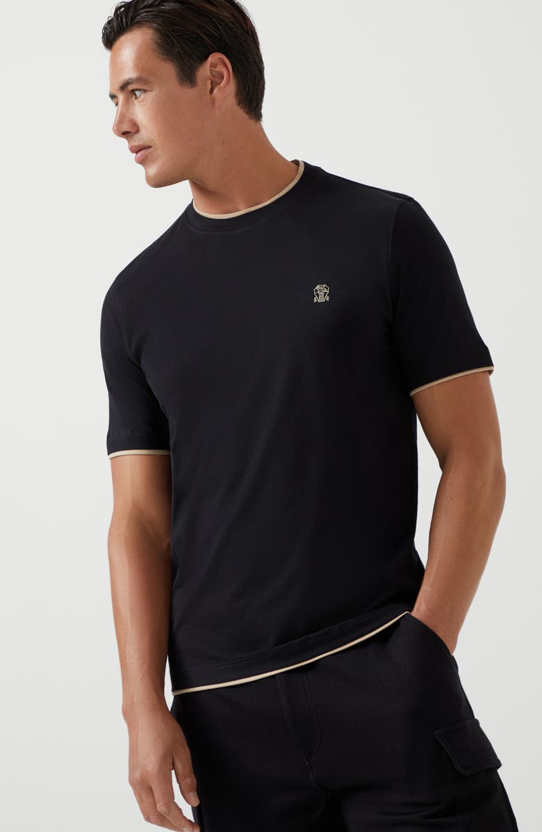 Brunello Cucinelli T-shirt with faux-layering, Alternate, color,