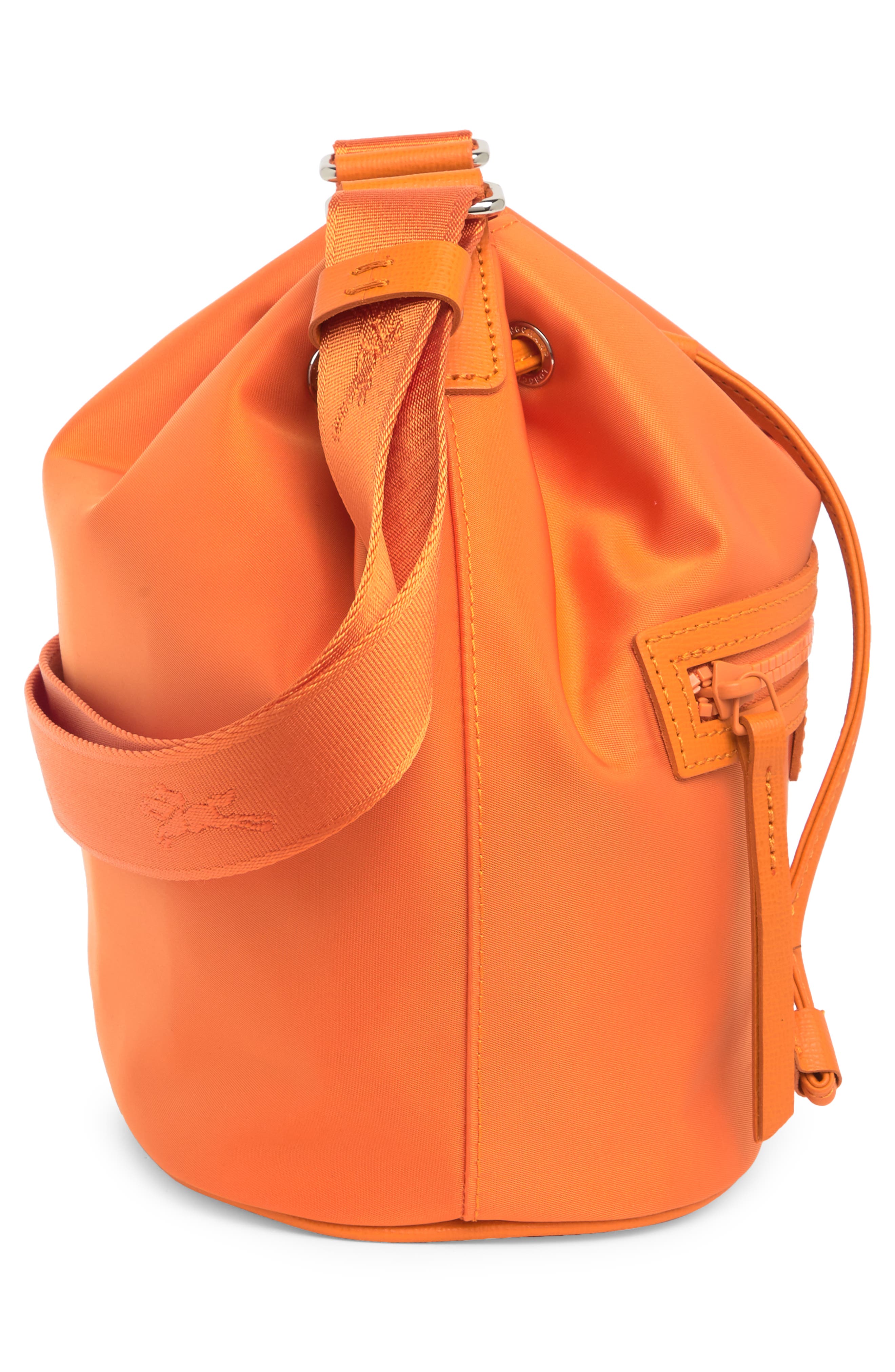 Longchamp Small Le Pliage Neoprene Bucket Bag, Alternate, color, Orange