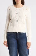 Lucky Brand Embroidered Cable Sweater
