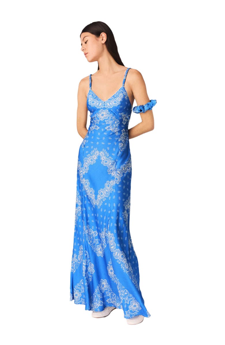 maje Patterned Maxi Dress, Alternate, color, Sky Blue Bandana Print