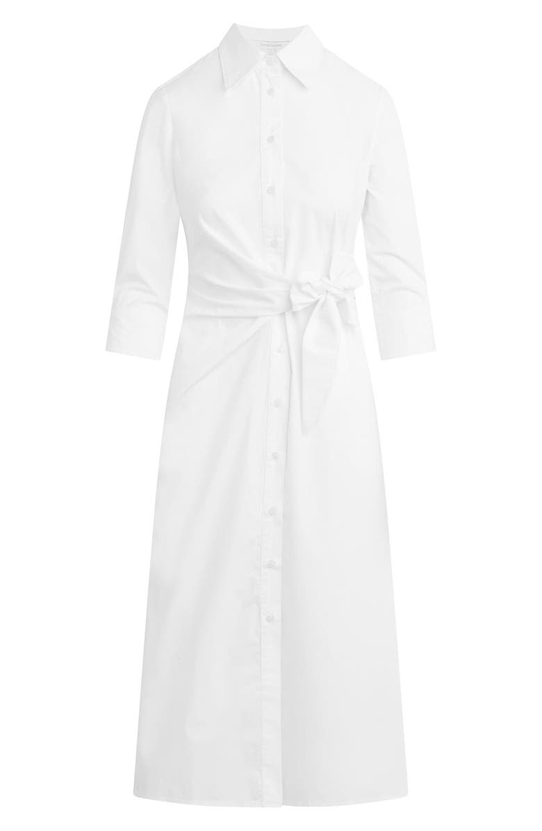 Favorite Daughter The Well Mannered Tie Waist Shirtdress, Alternate, color, White
