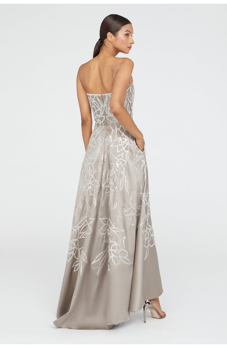Theia Pamela Embroidered Gown, Alternate, color, Smoke