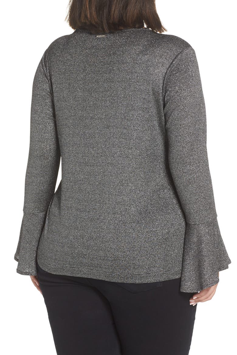 Bell Sleeve Top, Alternate, color, BLACK/ SILVER
