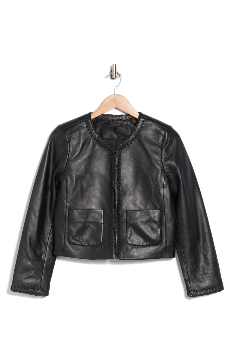 rag & bone Chloe Leather Jacket, Main, color, Black