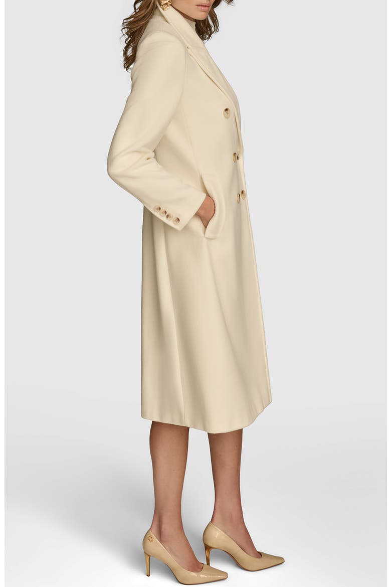 Tailored Double Breasted Wool Blend Coat, Alternate, color, IVORY