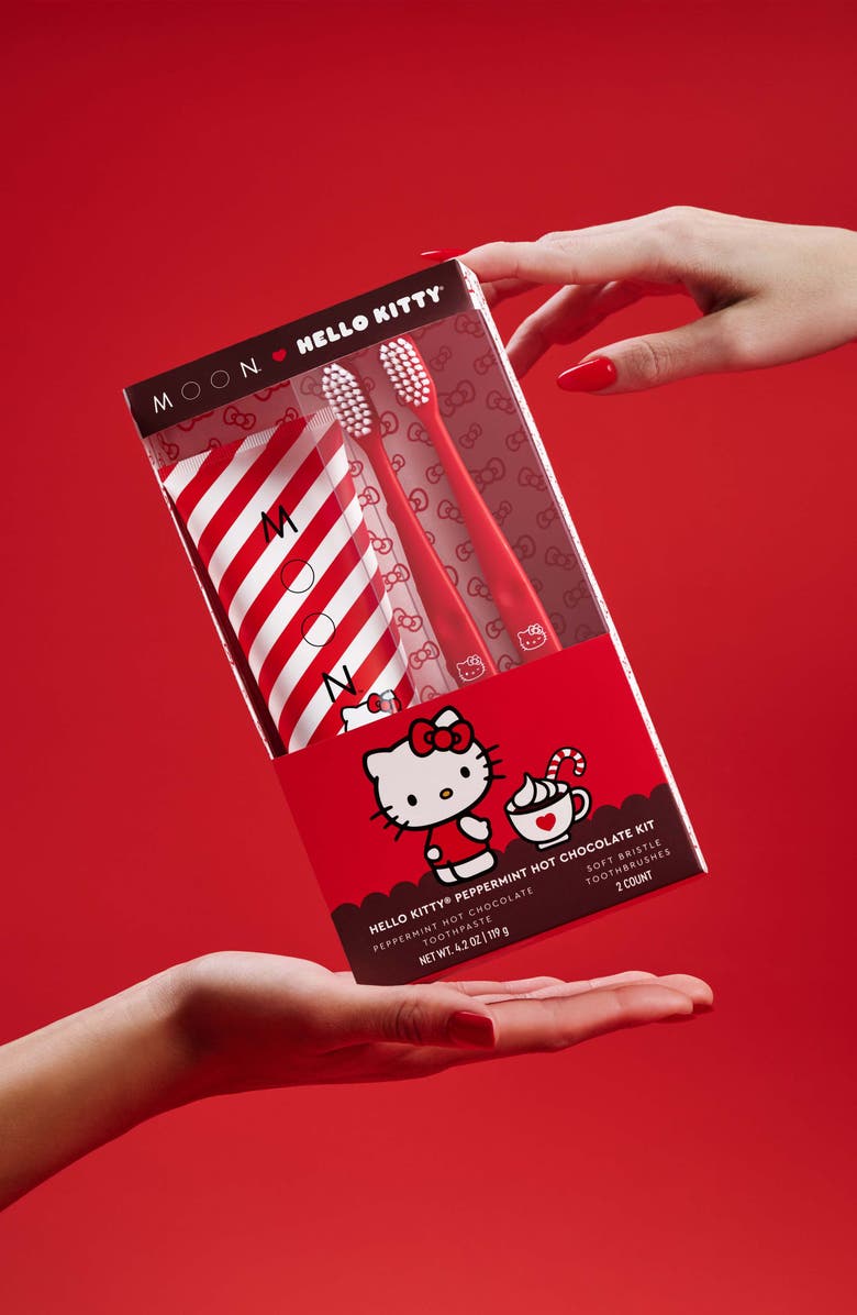 MOON x Hello Kitty<sup>®</sup> Peppermint Hot Chocolate Tooth Brush Kit, Alternate, color,