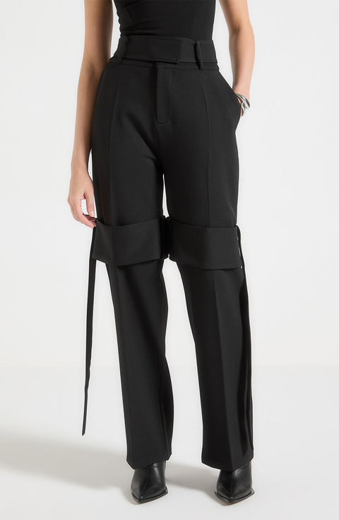 Isabelle Tailored Belted Strap Detail Trousers