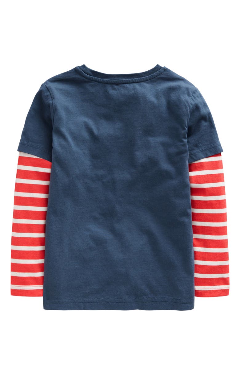 Mini Boden Kids' Funny Appliqué Long Sleeve Cotton T-Shirt, Alternate, color, 