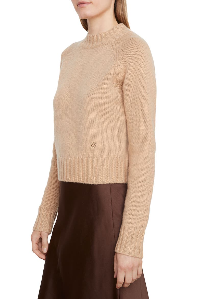 Monogram Cashmere Crewneck Sweater, Alternate, color, SADDLE