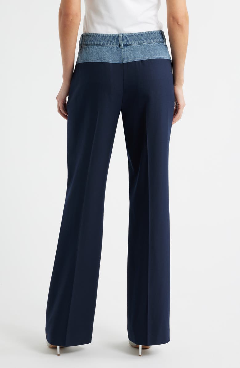 KOBI HALPERIN Poe Denim Contrast Pants, Alternate, color, Navy