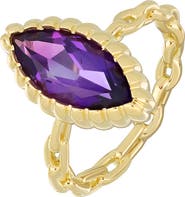 Bony Levy Iris 18K Gold Marquise Cut Amethyst Ring