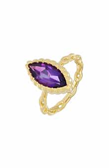 Bony Levy Iris 18K Gold Marquise Cut Amethyst Ring