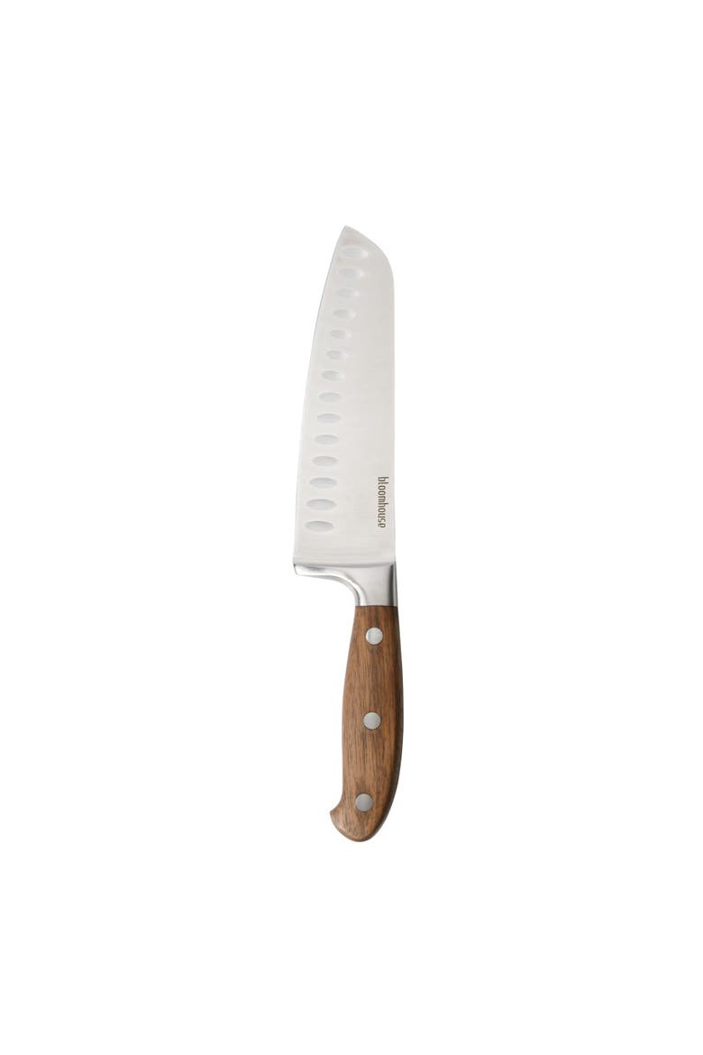 German Steel Santoku Knife, Alternate, color, Natural Wood
