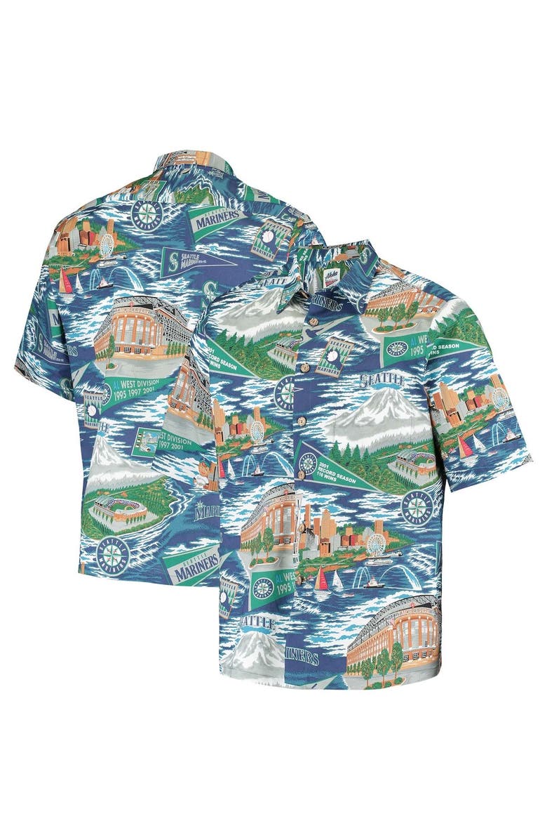 Reyn Spooner Men's Reyn Spooner Navy Seattle Mariners Scenic Button-Up Shirt, Main, color, Navy