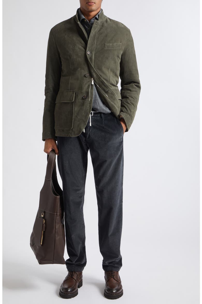 Suede Jacket, Alternate, color, 80 GREEN