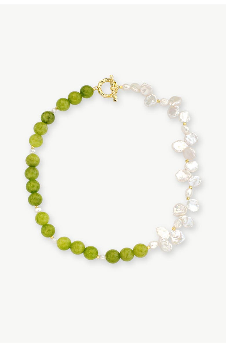 Classicharms Peridot & Petal Pearl Necklace, Alternate, color, Green