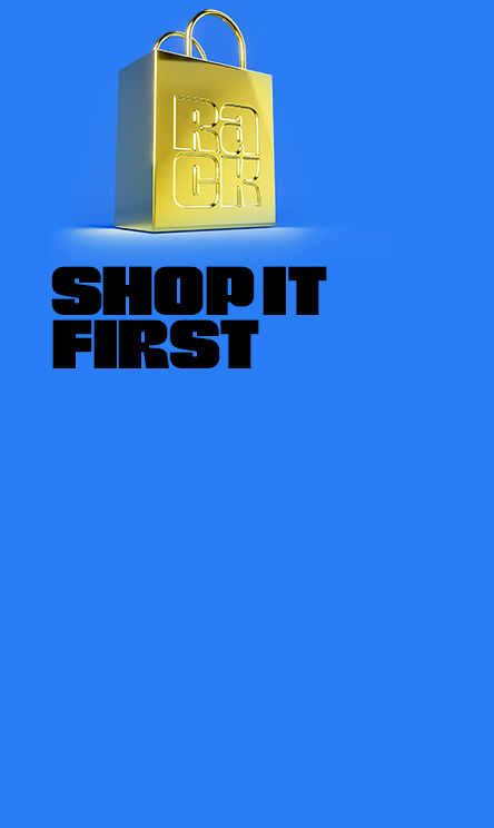Shop it first. A gold shopping bag.