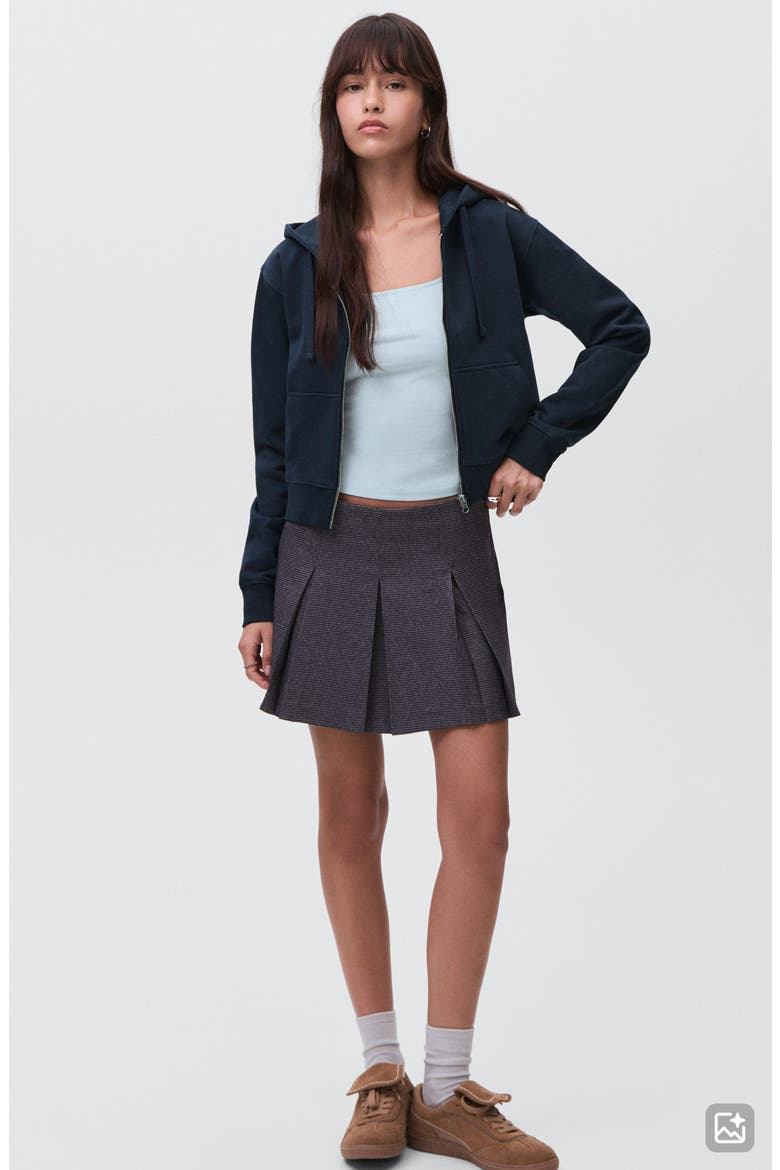Shrunken Zip Hoodie, Alternate, color, NAVY