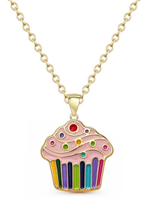 Kids' Enamel Cupcake Pendant Necklace