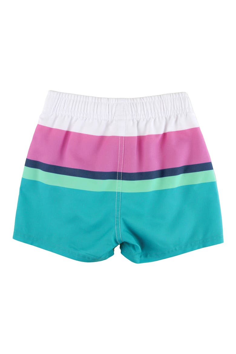Kids' Stripe Swim Trunks, Alternate, color, WHITE