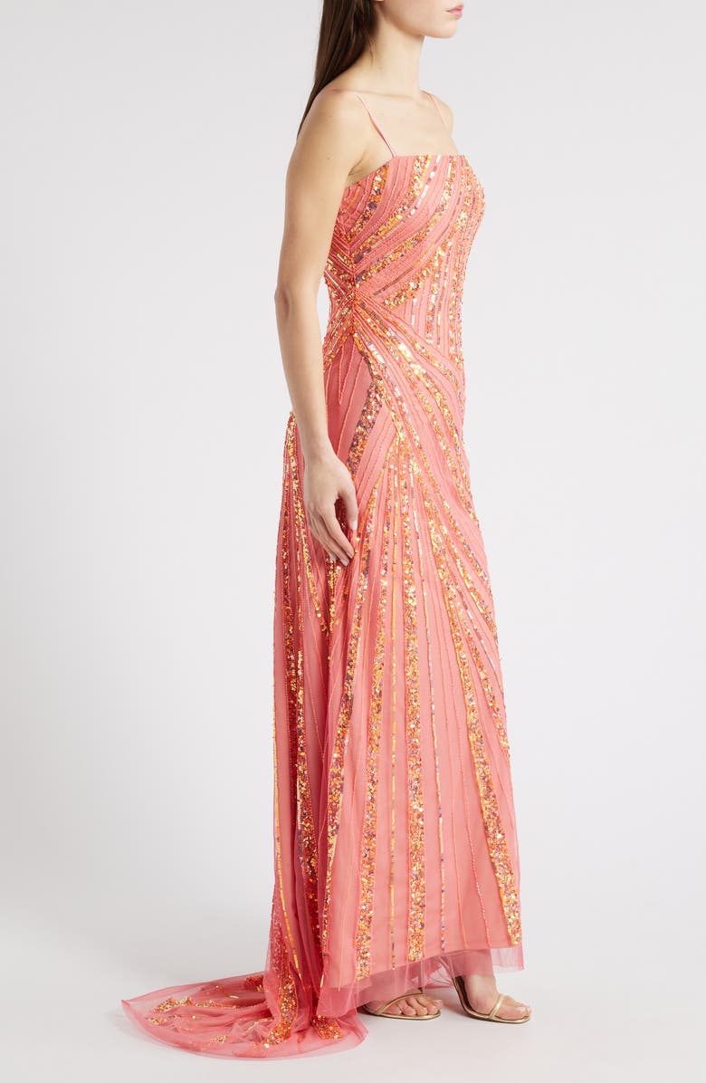Jump Apparel Embellished Gown, Alternate, color, Orange