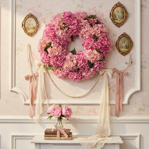 Cocobella Lydia Year Round Wreath In Pink