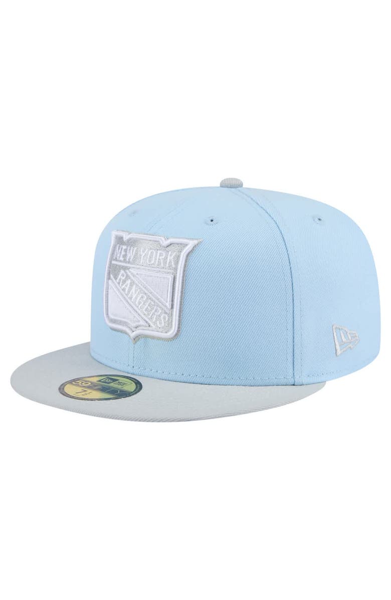New Era Men's New Era Light Blue/Gray New York Rangers Color Pack 2-Tone 59FIFTY Fitted Hat, Main, color, Light Blue