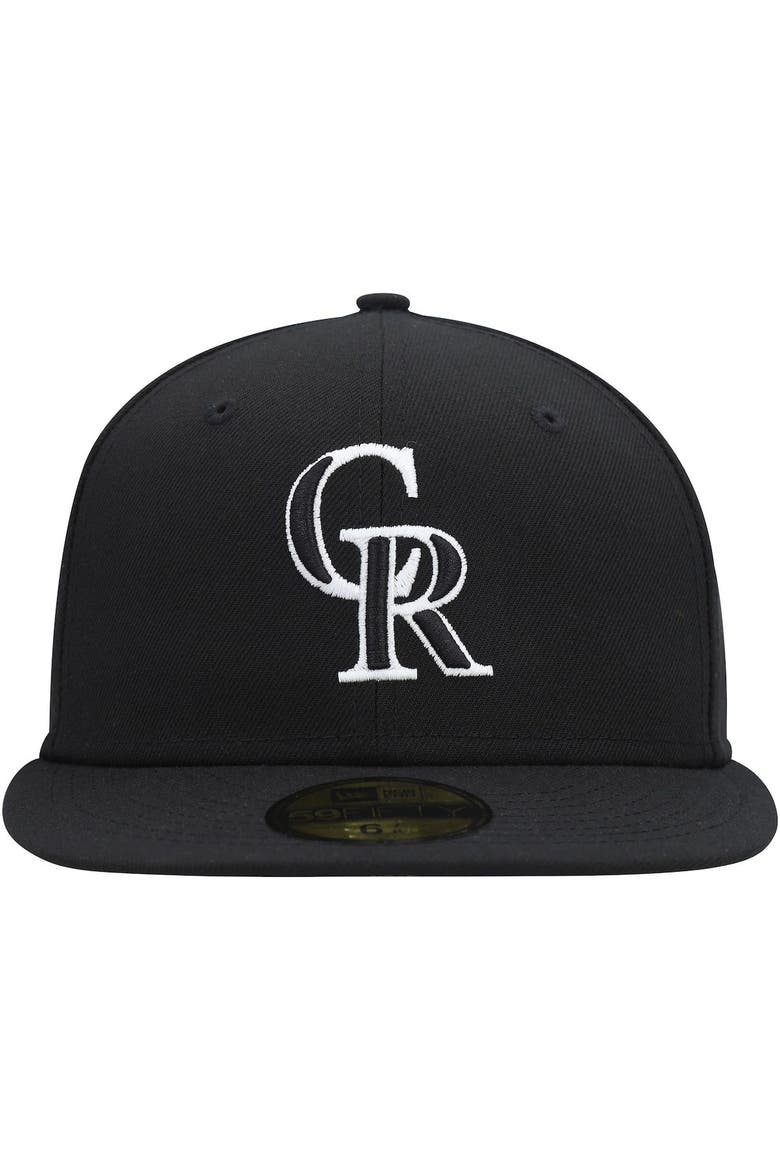 Men's New Era Colorado Rockies  Black on Black Dub 59FIFTY Fitted Hat, Alternate, color, Black