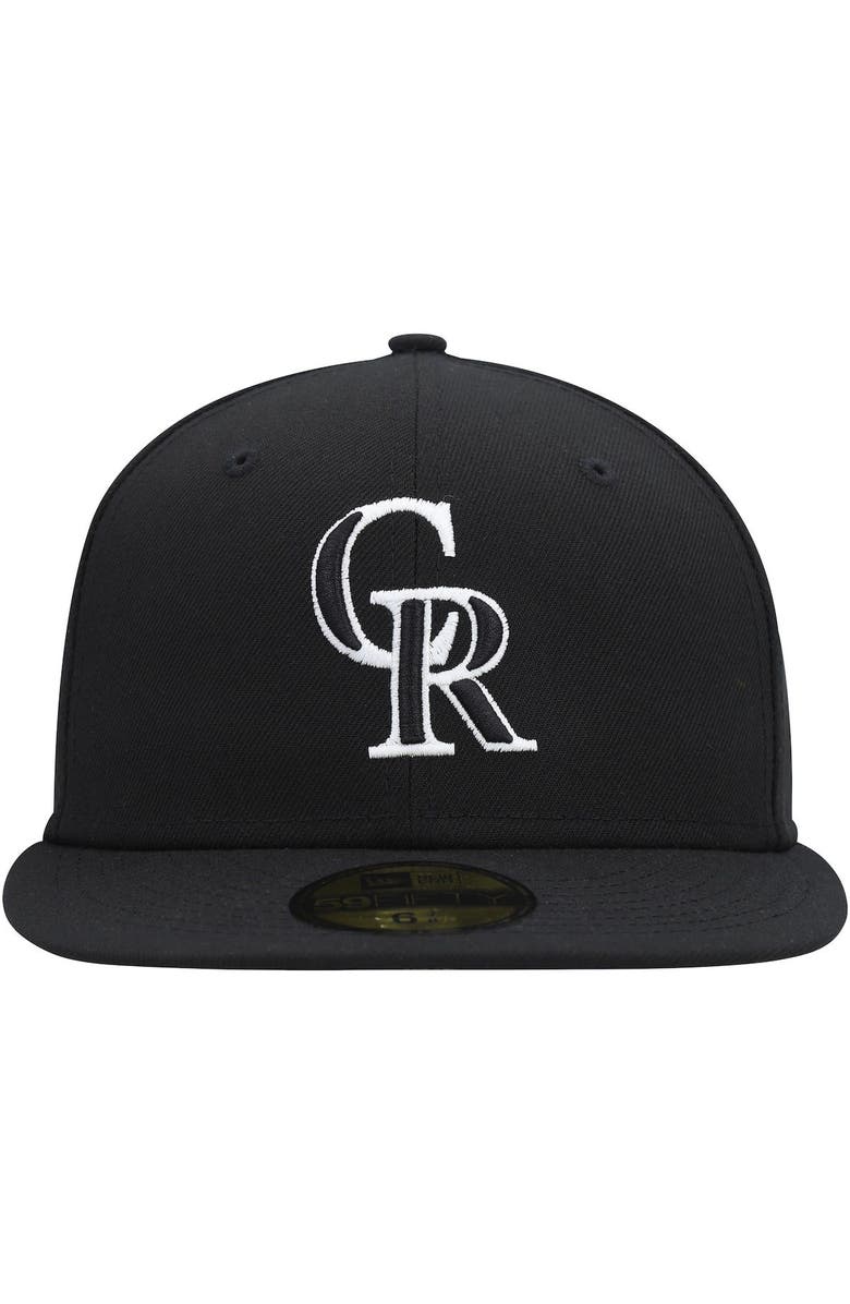New Era Men's New Era Colorado Rockies Black on Black Dub 59FIFTY Fitted Hat, Alternate, color,