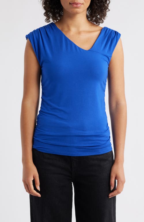 Loveappella Asymmetric Drape Top in Royal  product