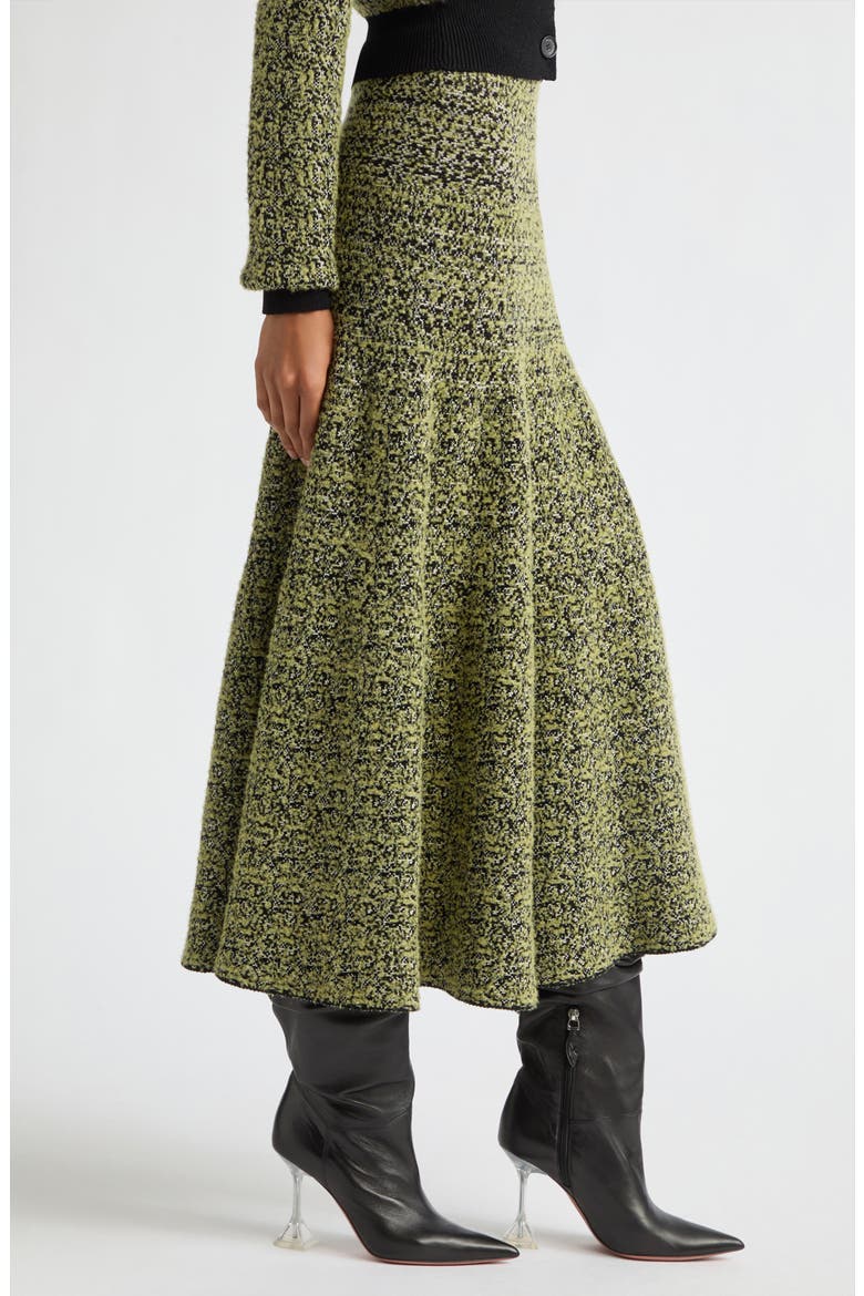The Miller Jacquard Midi Sweater Skirt, Alternate, color, GREEN STATIC