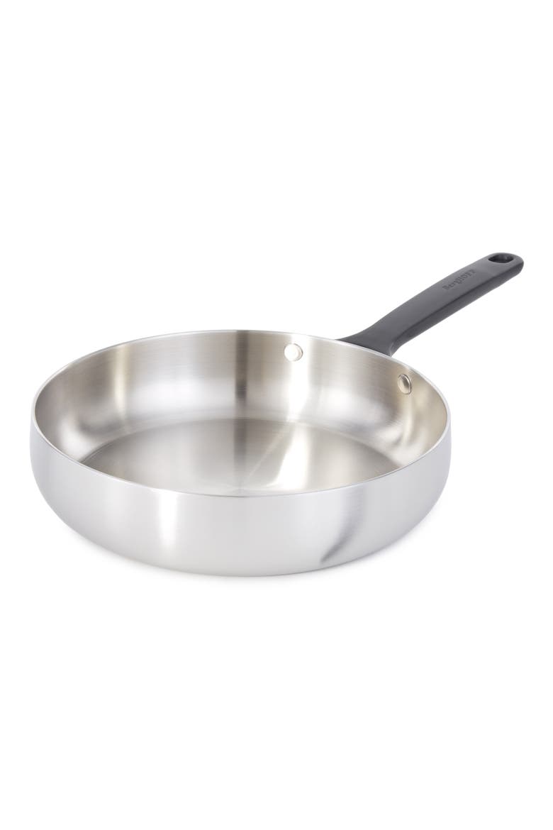 Belly Tri-Ply Stainless Steel Skillet, Main, color, SMOKEY BLACK