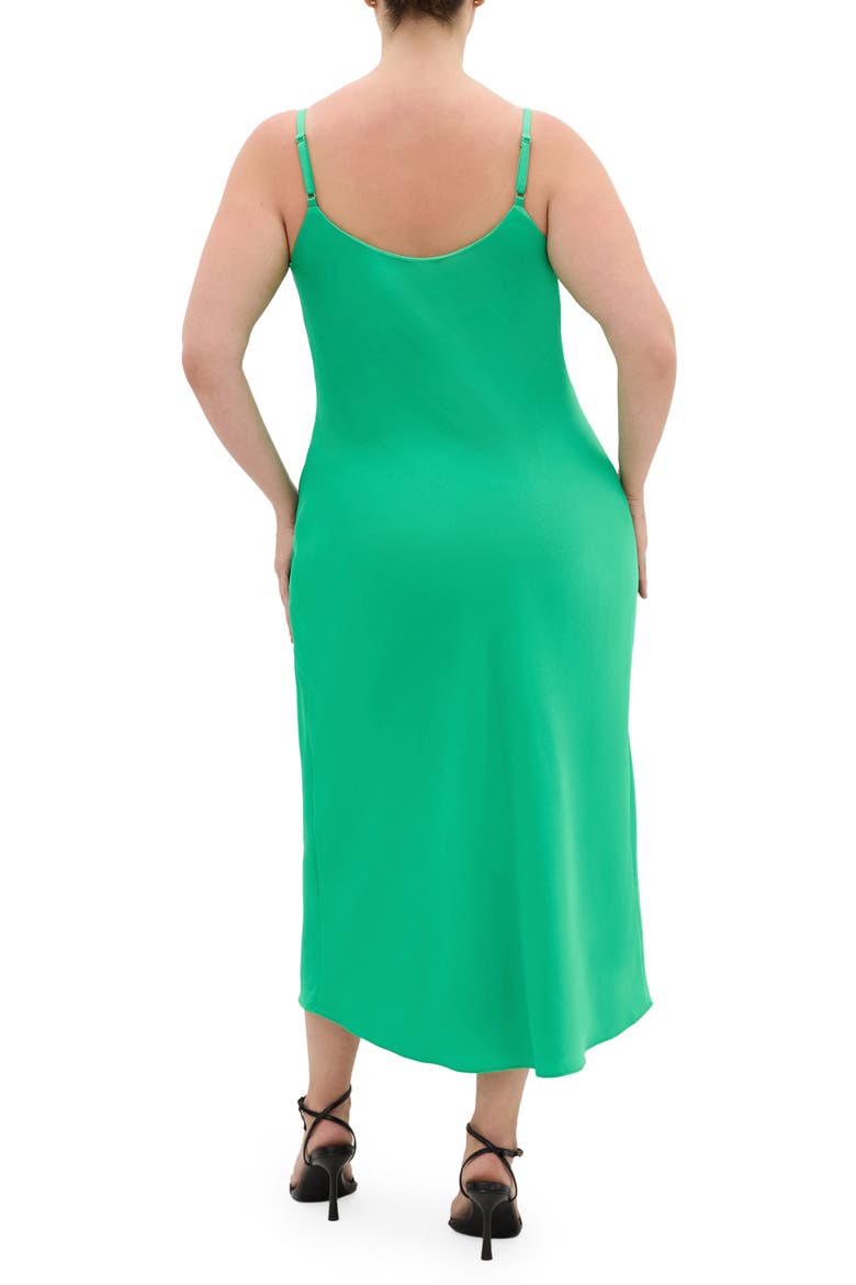 Sadie Satin Cocktail Midi Dress, Alternate, color, GREENSTONE