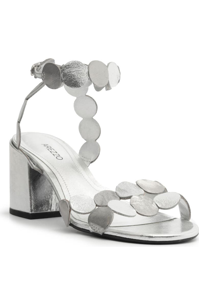 Arezzo Harmony Ankle Strap Sandal, Main, color, Silver