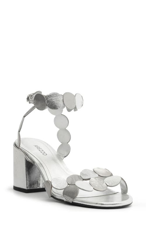 Arezzo Harmony Ankle Strap Sandal In Silver