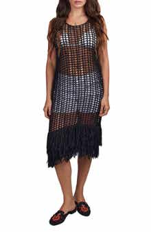 SAACHI Boho Chic Fringe Knit Cover-Up
