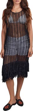 SAACHI Boho Chic Fringe Knit Cover-Up