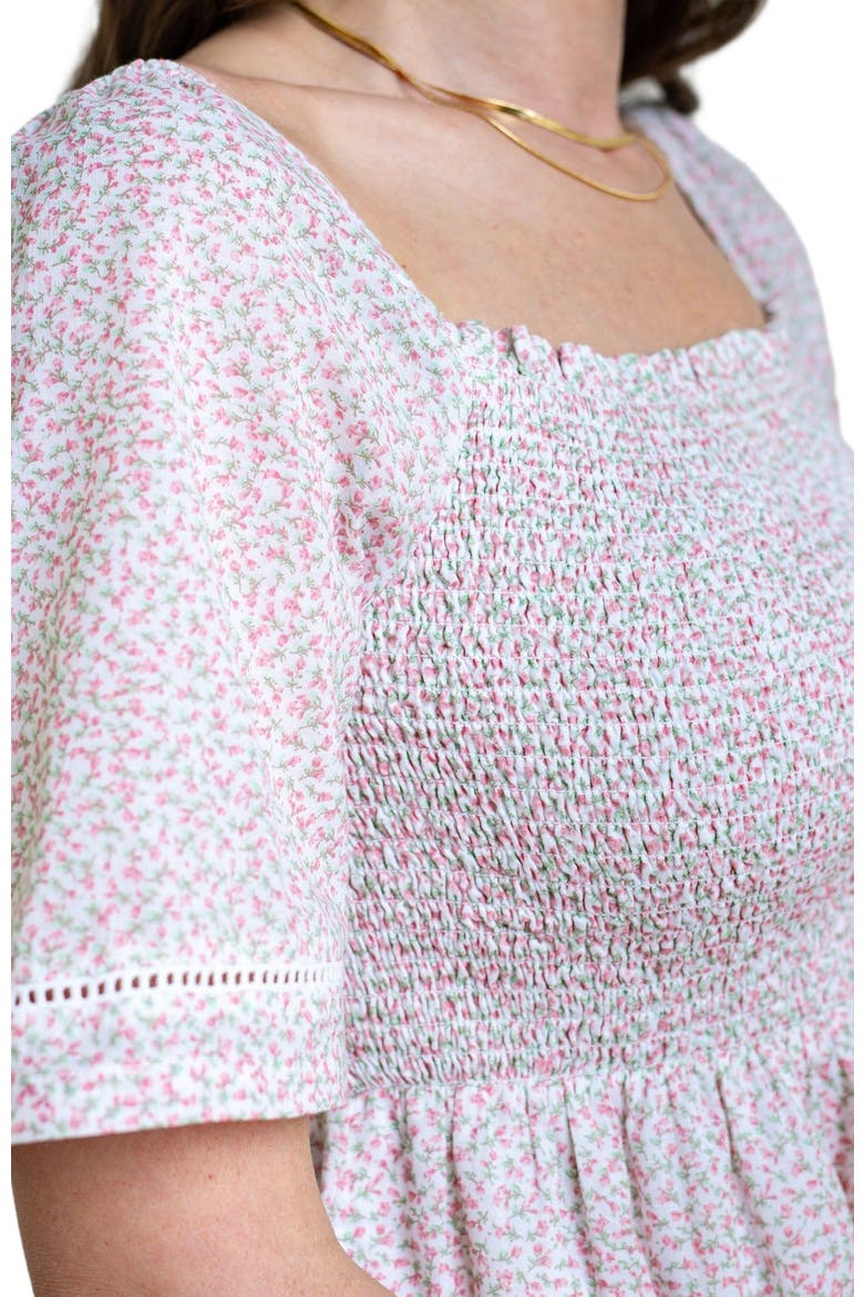 Women's Organic Bell Sleeve Smocked Dress, Alternate, color, Vintage Petal Ditsy