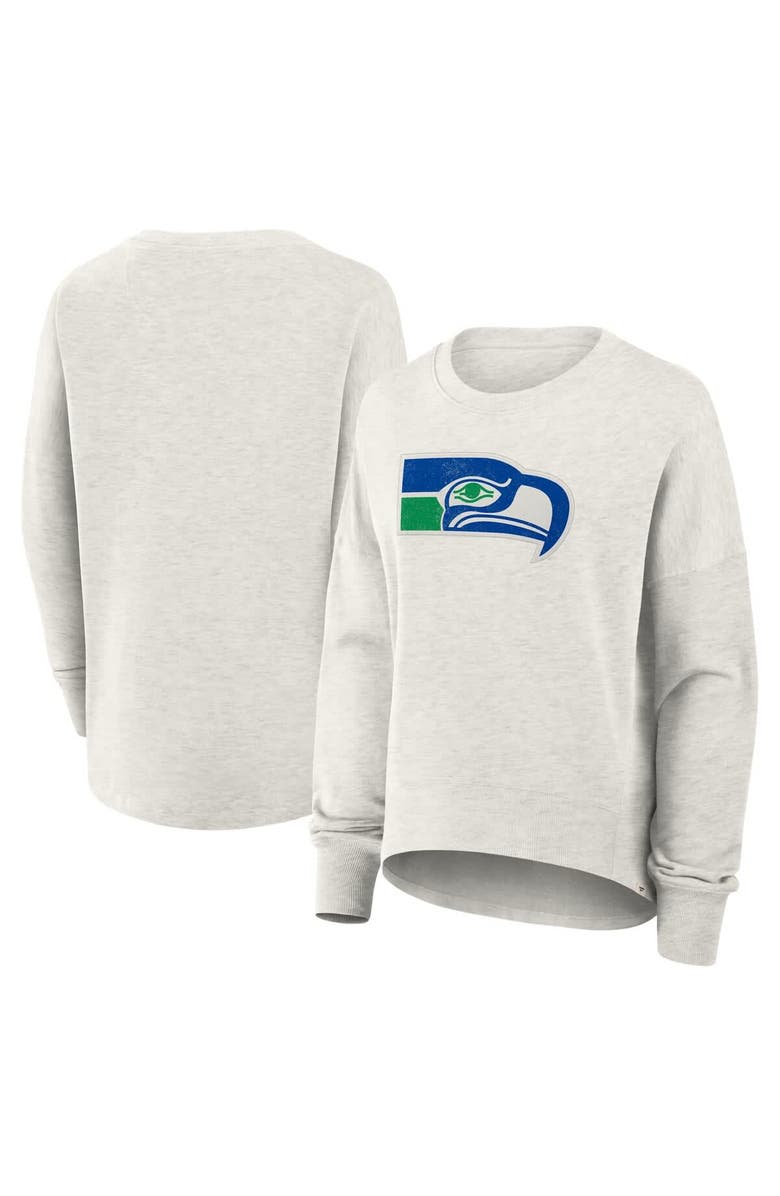 FANATICS Women's Fanatics Heather Gray Seattle Seahawks Oversized Hometown Pullover Sweatshirt, Main, color, Heather Gray