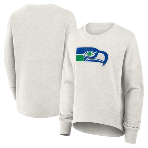 Women's Fanatics Heather Gray Seattle Seahawks Oversized Hometown Pullover Sweatshirt