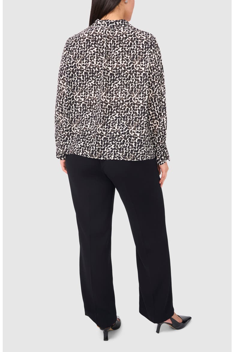 Print Button-Up Shirt, Alternate, color, RICH BLACK